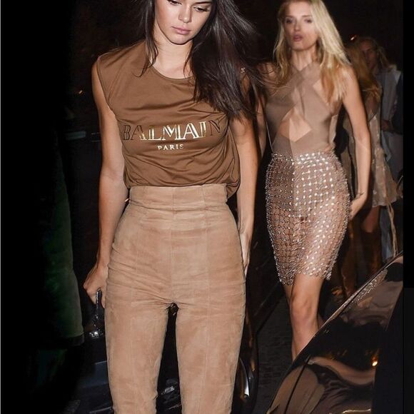 Brown suede leggings - Picture 1 of 2